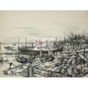 Christian Frain : bassin d'Arcachon, dessin