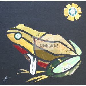 Grenouille, collage original de Vianney Frain