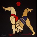 Combat de sumos ou sumotori, collage de Vianney Frain